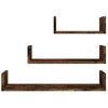 Pack 3 Uds Estantes De Pared | Estante Flotante | Repisa De Pared Madera Contrachapada Roble Ahumado Cfw761998