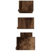 Pack 3 Uds Estantes De Pared | Estante Flotante | Repisa De Pared Madera Contrachapada Roble Ahumado Cfw761998