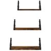 Pack 3 Uds Estantes De Pared | Estante Flotante | Repisa De Pared Madera De Ingeniería Roble Ahumado Cfw762002