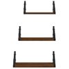 Pack 3 Uds Estantes De Pared | Estante Flotante | Repisa De Pared Madera De Ingeniería Roble Marrón Cfw762003