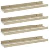 Pack 4 Uds Estantes De Pared | Estante Flotante | Repisa De Pared Blanco Y Roble Sonoma 40x9x3 Cm Cfw762025