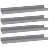 Pack 4 Uds Estantes De Pared | Estante Flotante | Repisa De Pared Gris 40x9x3 Cm Cfw762031