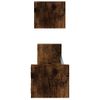 Pack 2 Uds Estantes De Pared | Estante Flotante | Repisa De Pared Con Barras Roble Ahumado 80x16x14 Cm Cfw762080