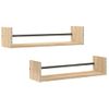 Pack 2 Uds Estantes De Pared | Estante Flotante | Repisa De Pared Con Barras Roble Sonoma 60x16x14 Cm Cfw762085