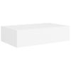 Pack 2 Uds Estantes De Pared | Estante Flotante | Repisa De Pared Con Cajón Mdf Blanco 40x23,5x10 Cm Cfw762094