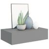 Pack 2 Uds Estantes De Pared | Estante Flotante | Repisa De Pared Con Cajón Mdf Gris 40x23,5x10 Cm Cfw762096