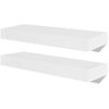 Pack 2 Uds Estantes De Pared | Estante Flotante | Repisa De Pared Mdf Blanco Para Libros/dvd Cfw762177