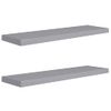 Pack 2 Uds Estantes De Pared | Estante Flotante | Repisa De Pared Mdf Gris 90x23,5x3,8 Cm Cfw762184