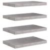 Pack 4 Uds Estantes Pared | Estante Flotante | Repisa De Pared Mdf Gris Hormigón 50x23x3,8 Cm Cfw762252