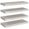 Pack 4 Uds Estantes Pared | Estante Flotante | Repisa De Pared Mdf Gris Hormigón 60x23,5x3,8 Cm Cfw762253