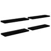 Pack 4 Uds Estantes Pared | Estante Flotante | Repisa De Pared Mdf Negro Brillo 120x23,5x3,8 Cm Cfw762255