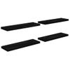 Pack 4 Uds Estantes Pared | Estante Flotante | Repisa De Pared Negro Brillo Mdf 80x23,5x3,8 Cm Cfw762257