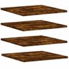 Pack 4 Uds Estantes Pared | Estante Flotante | Repisa De Pared Madera Ingeniería Roble Humo 40x40x1,5 Cm Cfw762340