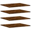 Pack 4 Uds Estantes Pared | Estante Flotante | Repisa De Pared Madera Ingeniería Roble Humo 60x50x1,5 Cm Cfw762345