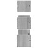 Pack 3 Uds Estantes Pared | Estante Flotante | Repisa De Pared Con Barras Madera Ingeniería Gris Sonoma Cfw762356