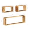 Juego De Pack 3 Uds Estantes Cubo De Pared | Estante Flotante | Repisa De Pared Madera Maciza De Mango Cfw766105