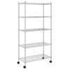 Estante Almacenaje 5 Niveles | Librería Industrial | Estanteria Ruedas 75x35x155 Cm Cromado 250 Kg Cfw759161