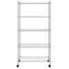 Estante Almacenaje 5 Niveles | Librería Industrial | Estanteria Ruedas 75x35x155 Cm Cromado 250 Kg Cfw759161