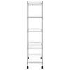 Estante Almacenaje 5 Niveles | Librería Industrial | Estanteria Ruedas 75x35x155 Cm Cromado 250 Kg Cfw759161