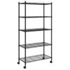 Estante Almacenaje 5 Niveles | Librería Industrial | Estanteria Y Ruedas 75x35x155 Cm Negro 250 Kg Cfw759162