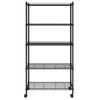 Estante Almacenaje 5 Niveles | Librería Industrial | Estanteria Y Ruedas 75x35x155 Cm Negro 250 Kg Cfw759162