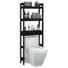 Estante | Estanteria De Baño Madera Maciza De Pino Negro 63x26x171 Cm Cfw759229