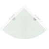 Estante | Estanteria De Esquina Con Soportes Cromados Vidrio Blanco 25x25 Cm Cfw759241