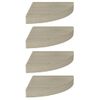 Pack 4 Uds Estante Pared | Estante Flotante | Repisa De Pared De Esquina Mdf Roble 25x25x3,8 Cm Cfw759636