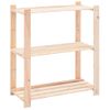 Pack 3 Uds Estanteria | Librería Industrial | Estante 3 Niveles Madera Pino Maciza 150 Kg Cfw760023