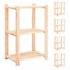 5 Uds Estanteria | Librería Industrial | Estante 3 Niveles Madera Pino Maciza 150 Kg Cfw760024