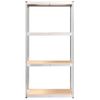 Pack 3 Uds Estanteria | Librería Industrial | Estante 4 Niveles Acero Madera Contrachapada Plateado Cfw760043