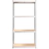 Pack 3 Uds Estanteria | Librería Industrial | Estante 4 Niveles Acero Madera Contrachapada Plateado Cfw760044