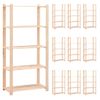 10 Uds Estanteria | Librería Industrial | Estante 5 Niveles Madera Pino Maciza 250 Kg Cfw760087