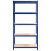 Pack 2 Uds Estanteria | Librería Industrial | Estante 5 Niveles Acero Y Madera Contrachapada Azul Cfw760098