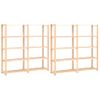 Pack 2 Uds Estanteria | Librería Industrial | Estante 5 Niveles Madera Pino Maciza 500 Kg Cfw760107