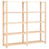 Pack 2 Uds Estanteria | Librería Industrial | Estante 5 Niveles Madera Pino Maciza 500 Kg Cfw760107