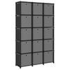 Estanteria | Librería Industrial | Estante De 15 Cubos Con Cajas De Tela Negro 103x30x175,5 Cm Cfw760296