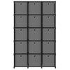 Estanteria | Librería Industrial | Estante De 15 Cubos Con Cajas De Tela Negro 103x30x175,5 Cm Cfw760296