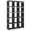 Estanteria | Librería Industrial | Estante De 15 Cubos De Tela Negro 103x30x175,5 Cm Cfw760298