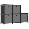 Estanteria | Librería Industrial | Estante De 5 Cubos Con Cajas De Tela Negro 103x30x72,5 Cm Cfw760438