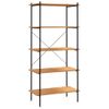 Estanteria | Librería Industrial | Estante De 5 Niveles Negro Y Roble 80x40x163 Cm Cfw760512