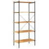 Estanteria | Librería Industrial | Estante De 5 Niveles Negro Y Roble 80x40x163 Cm Cfw760512