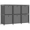 Estanteria | Librería Industrial | Estante De 6 Cubos Con Cajas De Tela Gris 103x30x72,5 Cm Cfw760513