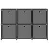 Estanteria | Librería Industrial | Estante De 6 Cubos Con Cajas De Tela Gris 103x30x72,5 Cm Cfw760513