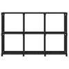 Estanteria | Librería Industrial | Estante De 6 Cubos De Tela Negra 103x30x72,5 Cm Cfw760516