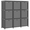 Estanteria | Librería Industrial | Estante De 9 Cubos Con Cajas De Tela Gris 103x30x107,5 Cm Cfw760524