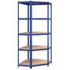 Estanteria | Librería Industrial | Estante Esquina 5 Niveles Madera Contrachapada Y Acero Azul Cfw760855