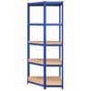 Estanteria | Librería Industrial | Estante Esquina 5 Niveles Madera Contrachapada Y Acero Azul Cfw760855