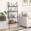 Estanteria | Librería Industrial | Estante Inclinada De 4 Baldas Negro 64x34x150,5 Cm Cfw760899