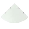 Pack 2 Uds Estante | Estanterias Esquina Soportes Cromados Vidrio Blanco 45x45 Cm Cfw762120